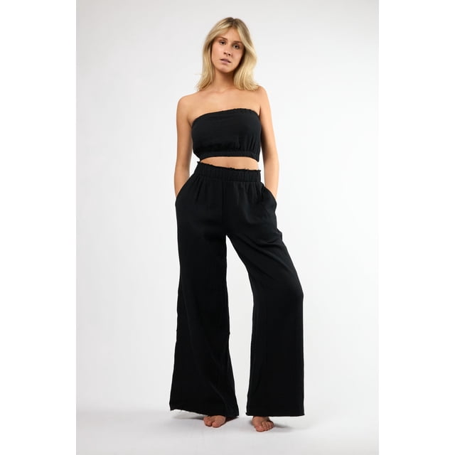 Viens Avec Moi Pantalon Froissé pour Femmes