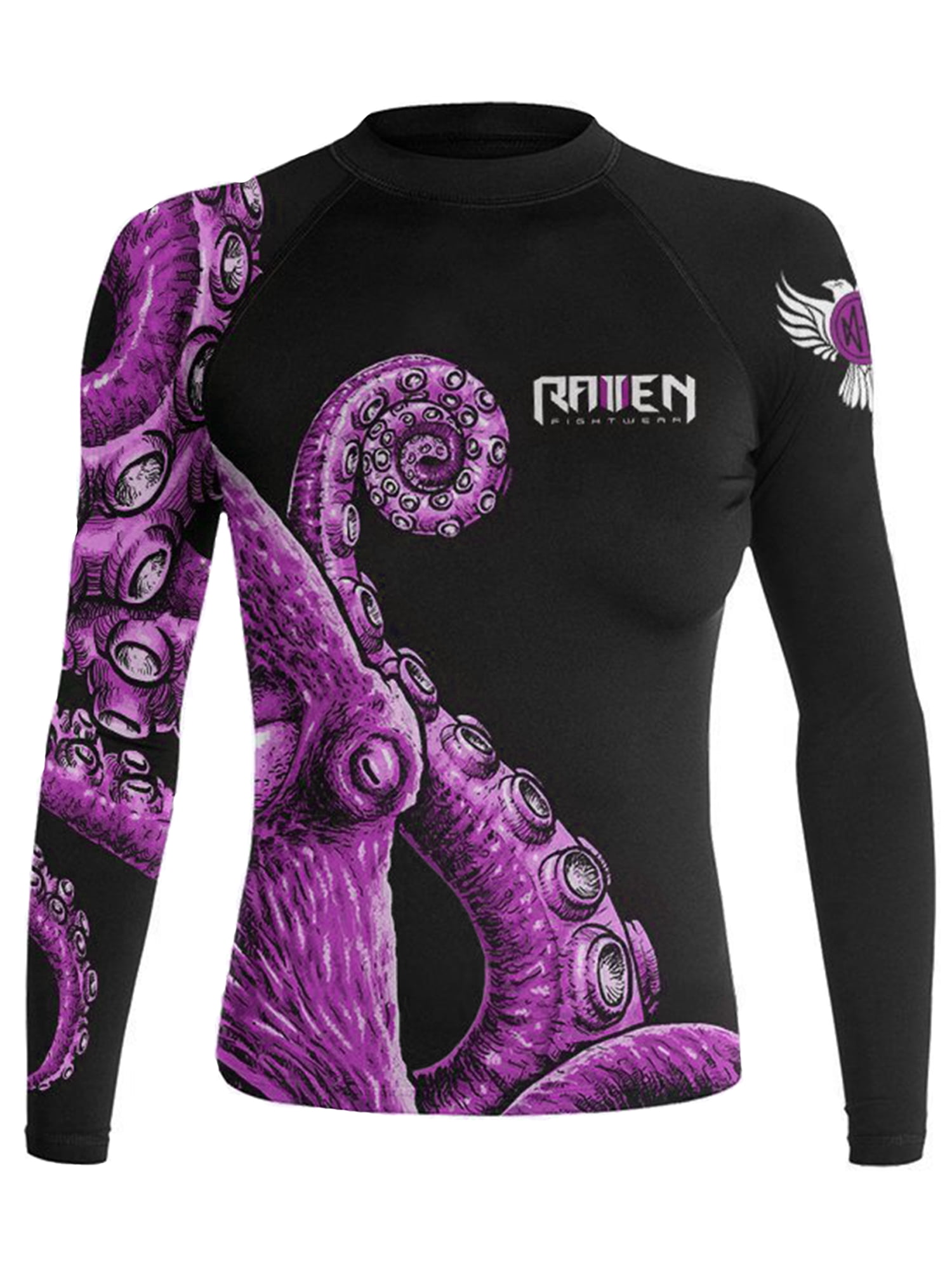 Raven Fightwear Women's Kraken Octopus Rash Guard MMA BJJ Black/Pink ...