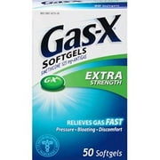 2 Pack Gas-x Extra Strength, relieves gas 50 softgels each