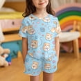 thumbnail image 2 of Uourmeti Kids Girls Loungewear Suit Hamster Heart Summer Short Sleeve Cap T Shirt and Graphic Shorts for Girls Hawaii Beach Outfit, 2 of 5