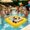 Yellow, variant on OCCOA Summer Swimming Pool Buoyancy Ice Bar, Inflatable Beverage Fruit Tray Cup Holder for Water Entertainment, Thickened PVC Pool Party Float, Orange