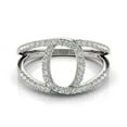 thumbnail image 2 of 14k White Gold Diamond Loop Style Dual Band Ring 1/2 cttw Size 3.5, 2 of 2