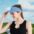 thumbnail image 6 of Fvsianol Sport Hat Sun Visor Hat Empty Top Colorful Stripes Hat with Sweatband Adjustable Stretchy Band Extended Brim Tennis Sport Hat, 6 of 9