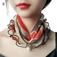 thumbnail image 2 of Zeus Scarf Painting Print Imitation Pearl Durable Ruffle Edge Lady Headscarf for Banquet, 2 of 7