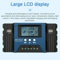 thumbnail image 3 of 50A MPPT Solar Charge Controller 12/24V Auto Focus Solar Panel Controller Battery Intelligent Regulator with 4 USB Output Adjustable Parameter LCD Display Timer Setting, 3 of 8
