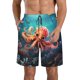 thumbnail image 1 of Balery Underwater Plant Octopus Traje de Baño Estilo Hawaiano para Hombre, Shorts de Secado Rápido con Bolsillos-Large, 1 of 6