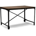 thumbnail image 1 of Baxton Studio Bureau Grison en Chêne Rustique et Bronze Antique, 1 of 5