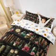 thumbnail image 3 of Homewish Retro Rose Witchy Bookshelf Twin Duvet Cover for Women, Floral Book Skull Gothic Twin Bedding, Halloween Reversible, 2pcs, 1 Duvet Cover and 1 Pillowcase, 3 of 6
