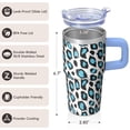 thumbnail image 3 of 20oz Geometric Textured Stainless Steel Travel Mug, Double Wall Insulated Tumbler with Handle Leak Proof Lid Design, 3 of 5