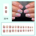 thumbnail image 2 of 24Pcs French Tip Press on Nails Short Coffin Fake Nails Colorful Daisy Designs False Nails Full Cove Matte Glue on Nails Square Acrylic Flowers Artificial Nails Stick on Nails for Women Girls Black, 2 of 4