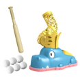 thumbnail image 3 of Máquinas de lanzamiento de béisbol con bates flexibles y 6 pelotas de béisbol, lanzador para niños pequeños, juego deportivo de béisbol al aire libre Azul, 3 of 8