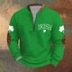 thumbnail image 2 of Penkiiy Día de San Patricio de hombre 1/4 Sweatshirt de cuello cremallera Shamrock camisa irlandesa de manga larga 4XL Multicolor, 2 of 5