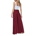 thumbnail image 4 of VISgogo Pantalones de Pierna Ancha para Mujer, Casual Sueltos Color Sólido Fruncido Cintura Vendaje Cintura Elástica Pantalones Femeninos VISgogo moda, 4 of 5