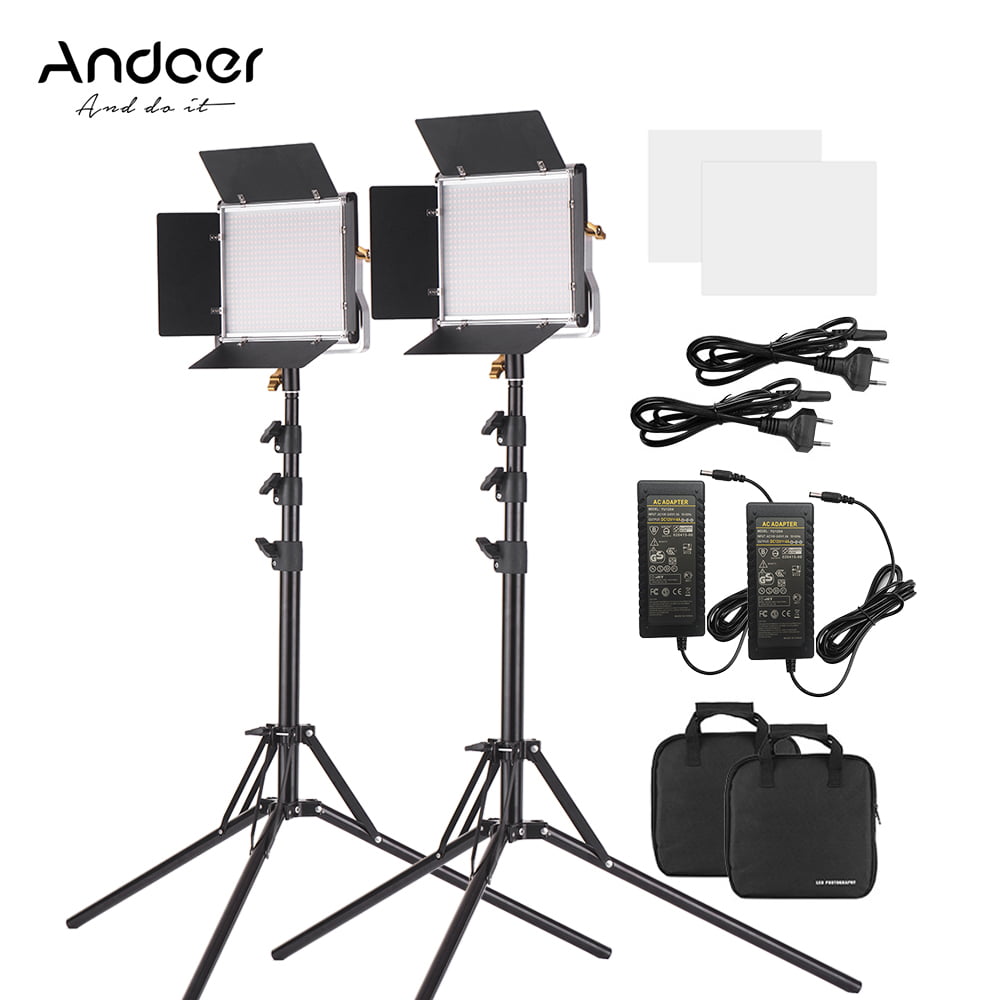 Og score Anonym Andoer 2 Packs LED Video Light and 78.7 Inches Stand Lighting Kit Dimmable  660 LED Bulbs Bi-Color Light Panel 3200-5600K CRI 85+ with U Bracket &  Barndoor for Studio Photography Video Outdoor | Walmart Canada