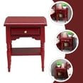 thumbnail image 3 of Shisuyan Miniature Wood Bedside Table Mini Night Table Model Doll House Furnishing, 3 of 8