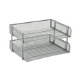 thumbnail image 5 of Mind Reader 2-Pack Stackable Metal Mesh File Holder Trays, Document Holder, Desktop File Organizer, Silver, 5 of 9