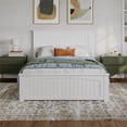 thumbnail image 2 of Naples Full Wood Low Profile Platform Bed with Matching Footboard in White, 2 of 13
