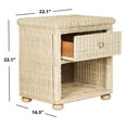 thumbnail image 5 of SAFAVIEH Adira Natural White Wash Wicker Nightstand White Washed, 5 of 7
