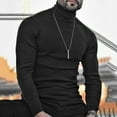 thumbnail image 2 of Vedolay Turtleneck Men 2023 Puff Sleeve Knit Pullover Long Sleeve Sweater Black,XL, 2 of 5