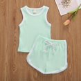 thumbnail image 2 of Ensemble de Vêtements Tendance pour Bébés Filles et Garçons, Débardeur Sans Manches à Col Rond et Short, 2 of 4