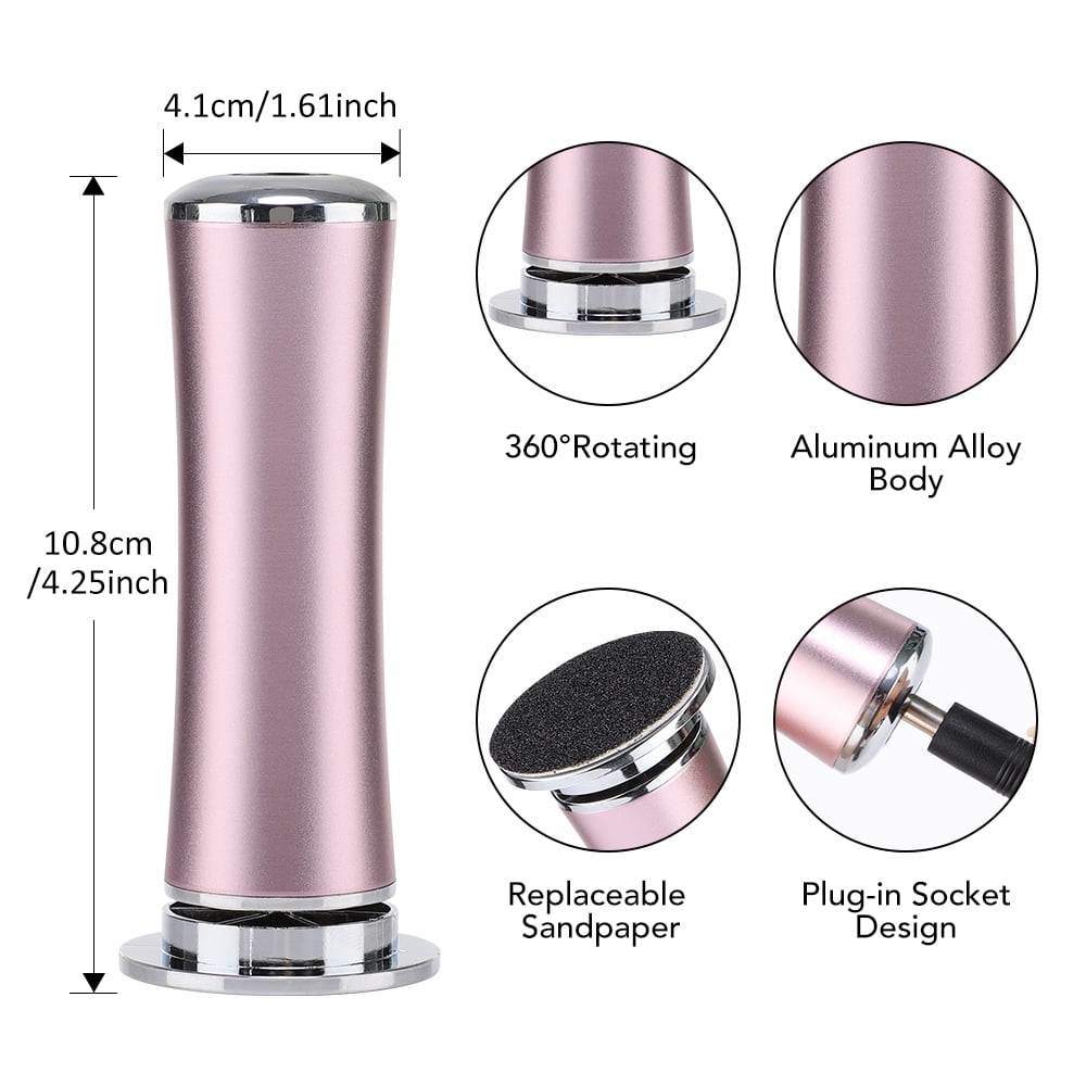 Electric Foot Callus Remover with Adjustable Speed Function,Professional Electric Foot File with 60 Sandpaper Discs,Electric Callus Remover for Feet,Pedicure Tool for Men and Women Rose Gold