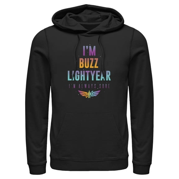 Men's Lightyear I'm Buzz Lightyear I'm Always Sure Pull Over Hoodie Black Small