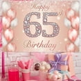 thumbnail image 6 of Happy 65th Birthday Rose Gold Banner Cheers to 65 Years Old Backdrop Confetti Balloons Theme Decor for Women 65 Years Old Pink Birthday Party Decorations Bday Supplies Background Favors Gift Glitter, 6 of 6