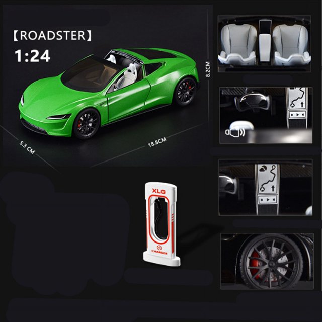 1:24 Model Y 3 S SUV Alloy Car Model Diecasts Metal Toy Vehicles Car Model Simulation Sound and Light Collection Childrens Gifts Roadster Green