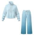 thumbnail image 5 of Uorisanigo Blue Gradient Mock Neck Sweatshirt with Wide Leg Sweatpants Matching Set Lounge Sets for Women Tracksuit 2 Piece Fall Outfits Drawstring Activewear Oversized Jogging Suit, 5 of 8