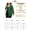thumbnail image 5 of Agnes Orinda Women's Plus Size Sweaters Long Sleeve Open Front Cardigans with Pockets 1X Dark Green, 5 of 5