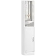 thumbnail image 1 of kleankin Armoire de Rangement Haute avec Miroir pour Petits Espaces Blanc, 1 of 10