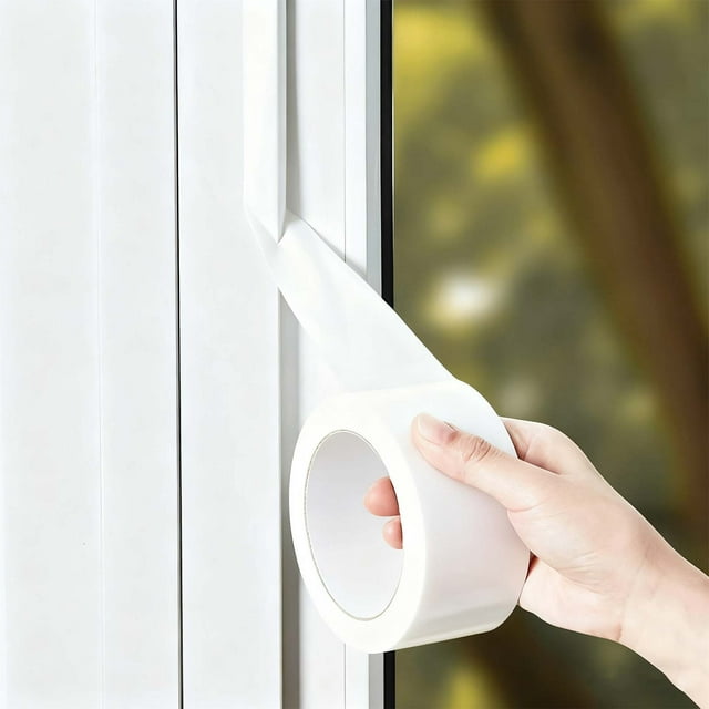 Cinta De Tela Cinta De Sellado A Prueba De Agua De 5x100cm, Tira Adhesiva De Poliéster Blanca Para Huecos De Ventanas Y Puertas, Resistente Al Frío Y A La Lluvia (1 Unidad) Rkxzt