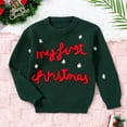 thumbnail image 2 of Mercatoo Baby Boys Girls My First Christmas Embroidered Sweater Oversized 𝐂hunky Long Sleeve Knitwear Pullover Warm Shirt, 2 of 5