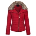 thumbnail image 1 of KOGMO Womens Fully Lined Lightweight Zip Up Padding Jacket with Detachable Fur Collar, 1 of 7