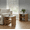 Walnut Brown, variant on 2 Pcs Modular Coffee Table Set Khaki Fiberboard Free-Combination Farmhouse Tables Living Room Apartment