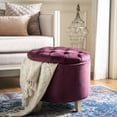 thumbnail image 5 of SAFAVIEH Amelia Contemporary Glam Tufted Storage Ottoman, Bordeaux, 5 of 9