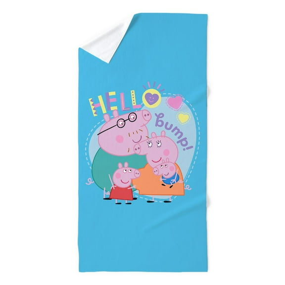 CafePress - Peppa Pig: Hello Bump! - 35"x70", Extra Large, Oversized, Jumbo Beach Towel