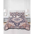 thumbnail image 3 of Orange Blue Boho Full Size Down Alternative Comforter, Lightweight Comforter Quilt Bedding Set with Pillow Shams Ethnic Geometric Southwest All Seasons Bed Comforter Duvet Insert 78"x90", 3 of 7