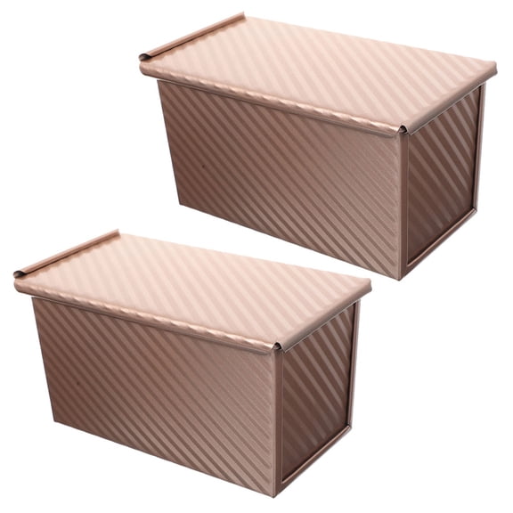 UPOUART Nonstick Carbon Steel Loaf Pan with Lid for Home Bread Baking 2Pcs