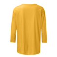 thumbnail image 4 of 3/4 Length Sleeve Womens Tops Casual Crewneck Soft Cotton T Shirts Lightweight Solid Three Quarter Length Tunic Tees, 4 of 5