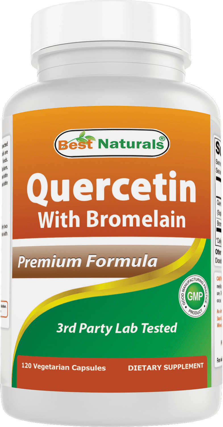 (2 pack) Best Naturals Quercetin with Bromelain 120 Vegetarian Capsules - 800 mg of Quercetin & 165 mg of Bromelain (400 GDU/g) | (Total 120 Vegetarian Capsules)