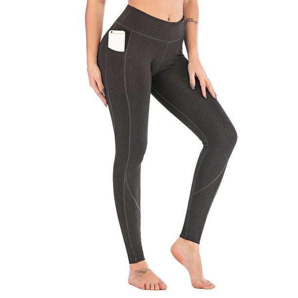 Fashion Women High Waist Yoga Pants Side Cell Phone Pockets Sports Leggings  - Walmart.com