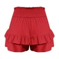 thumbnail image 7 of Charmgo Womens Shorts Casual Shorts for Women 2025 Summer High Waisted Ruffle Shorts Flowy Pleated Hem Casual Shorts Butterfly Shorts Women Summer Shorts for Women Red3 XL, 7 of 7