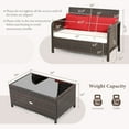 thumbnail image 3 of Costway 2PCS Patio Rattan Wicker Love-seat Coffee Table Set  Cushioned Bench Garden Deck, 3 of 10