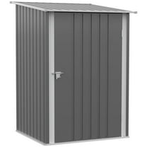 Resenkos Storage Garden Shed,Garden Sheds,Outdoor 3.3' x 3.4' Lean-to Garden Storage Shed with Lockable Door, Gray