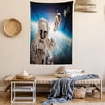 thumbnail image 2 of Outer Space Tapestry, Cosmonaut Crew in Universe Astronomy Atmosphere Astral Journey Inspired Image, Wall Hanging for Bedroom Living Room Dorm Decor, 40W X 60L Inches, Blue Beige, by Ambesonne, 2 of 5