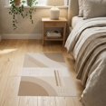 thumbnail image 3 of ODIKA 2'x3' Beige Modern Geometric Abstract Washable Throw Rug Contemporary Minimalist Curved Shapes for Hallway, Study Room, Non-Slip Low Profile, Flatwoven, 3 of 7