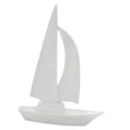 thumbnail image 3 of Escultura de velero minimalista de resina para el hogar, figura decorativa artística. Blanco, 3 of 9