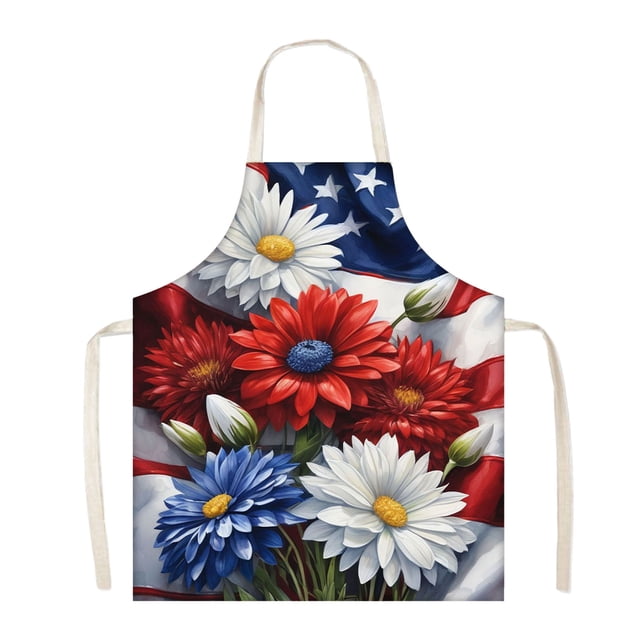 EGNMCR Memorial Day Decorations,4Th of July Decorations, Patriotic Decorations Independence Day Aprons Festive Decor Kitchen Cooking For Stain Protection Pre shrunk cotton and linen
