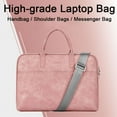 thumbnail image 2 of Shoulder Laptop Briefcase 13 14 15.6 16 17.3 Handbag for Macbook Air 13 Pro Case 2022 Fashion Women Bag PU Leather Waterproof (( Double) Pink Sets,17.3 inch), 2 of 7
